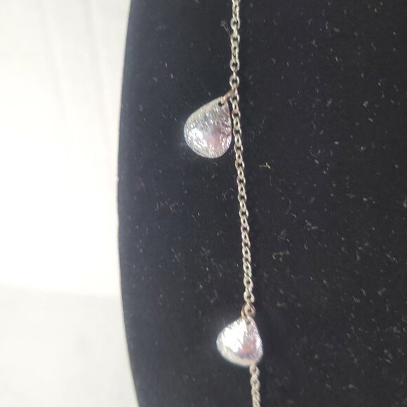 Stella & Dot Silver-Tone Modest Classic Chain Necklace With Teardrop Accents - Picture 2 of 3